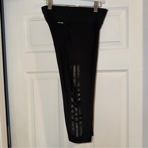 Adidas Black Leggings Climalite with Stripe Detail
